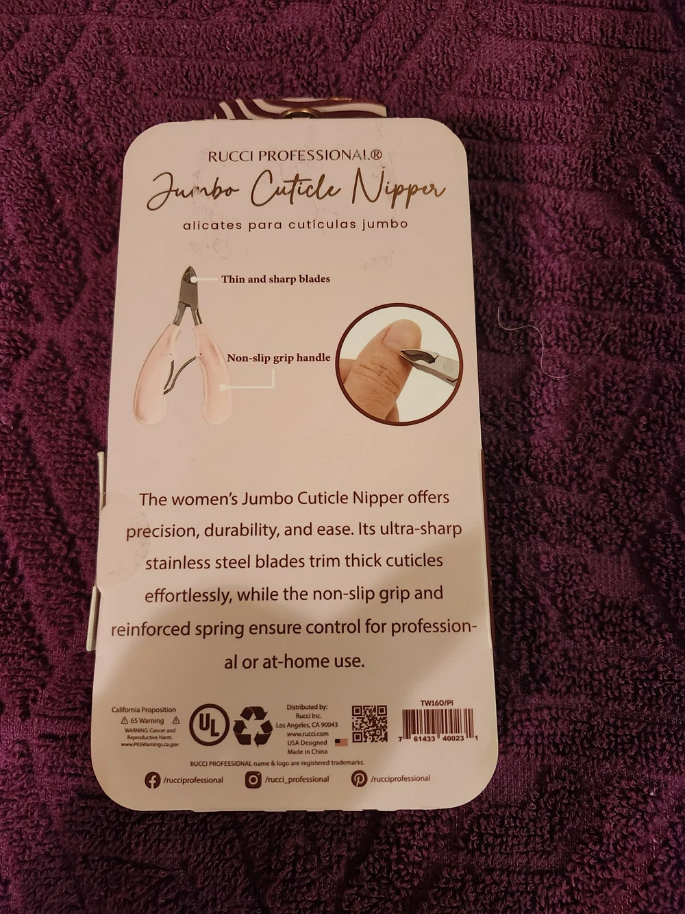 Rucci Professional Pink Jumbo Cuticle Nipper